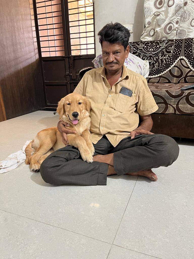 Bhupat Bhai Agrawal with dog